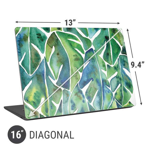 Cat Coq Tropical Leaves Universal Laptop 16in (13 x 9.4in) Skin